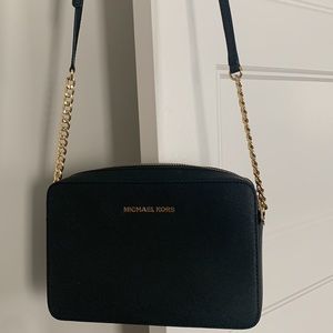 Michael Kors Black Leather Shoulder/Crossbody Bag